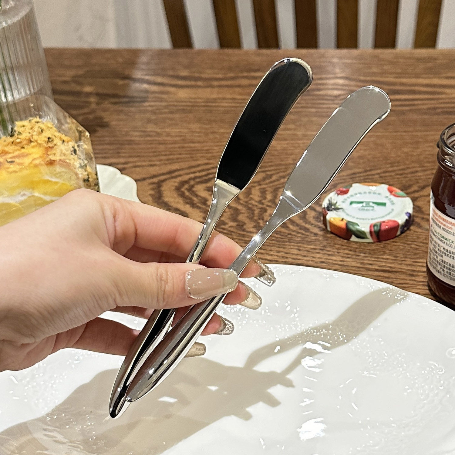 Butter knife, 316 stainless steel butter knife, creative cheese knife, Western cream cheese knife, bread, toast and jam knife Specification drawing