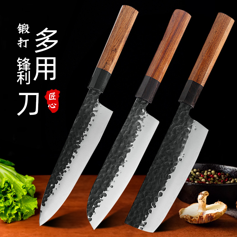 Hand-forged chef's slicing knife, raw fish cooking knife, Japanese kitchen knife, three-in-one sharp, golden chef's knife, Yangjiang knives full figure