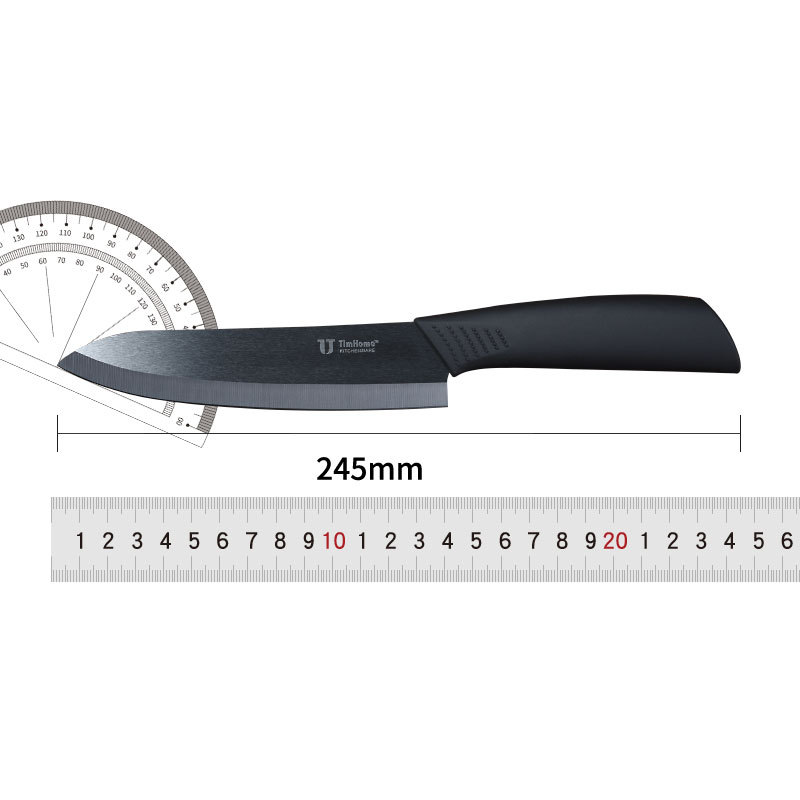 Zirconia black-edge ceramic kitchen knife, 6-inch slicing sushi sashimi, master chef's knife, with multiple color handles Item Picture