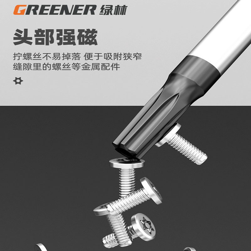 Green Forest T20 Screwdriver, Plum Blossom Hex Socket Strong Magnetic Cross-shaped hex socket t30 tool, t15 screwdriver, t8 Set, t25 Application Scenario