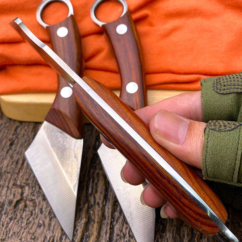 Wood-handled bud grafting knife, special knife for grafting fruit trees, special steel for manual grafting, gardening and garden tools, multi-functional knife Specification drawing