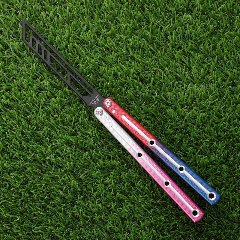 New sea monster folding butterfly knife, bright groove practice training knife, multi-functional hand-swinging fancy knife, squid without cutting edge undefined