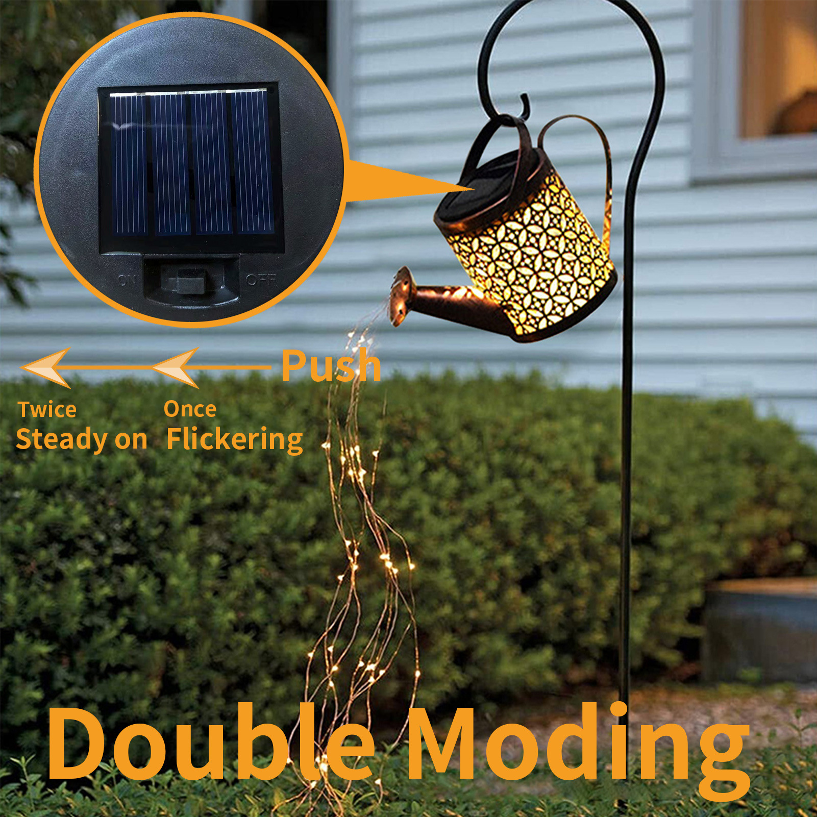 Cross-border bestsellers: solar water bottle lights, garden lights, outdoor landscape lights, shower heads, ironwork hollowed-out lawn lights, floor socket lights details Picture
