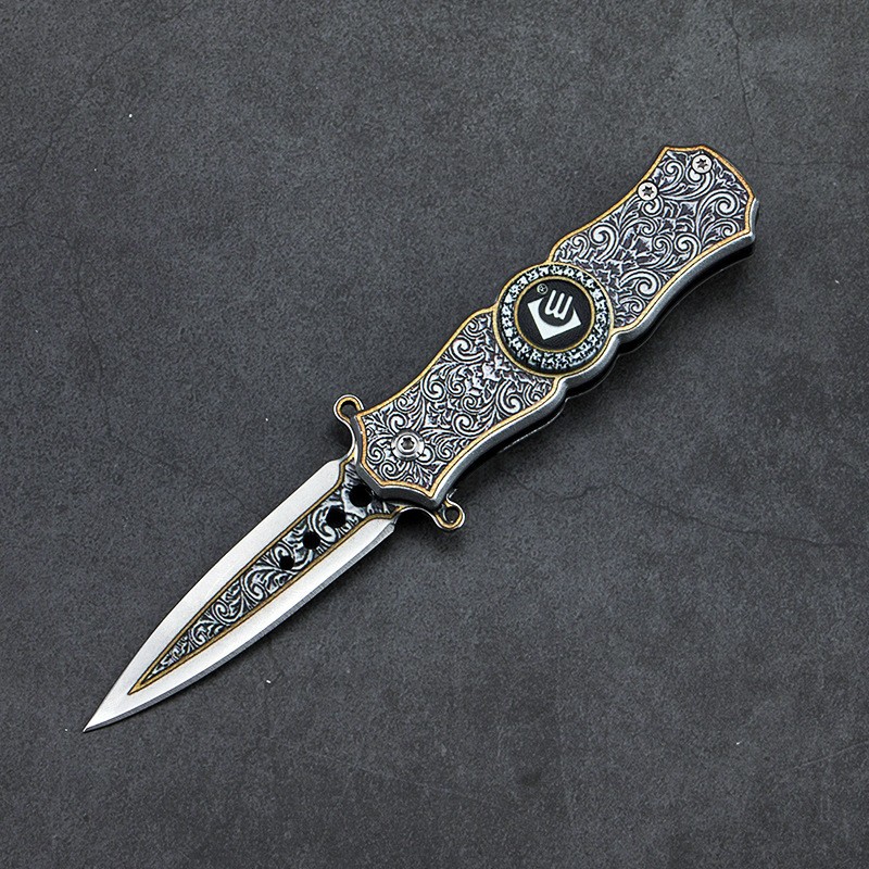Fidget spinner knife, EDC multi-functional folding knife, outdoor camping survival pocket knife, high-hardness knife Specification drawing