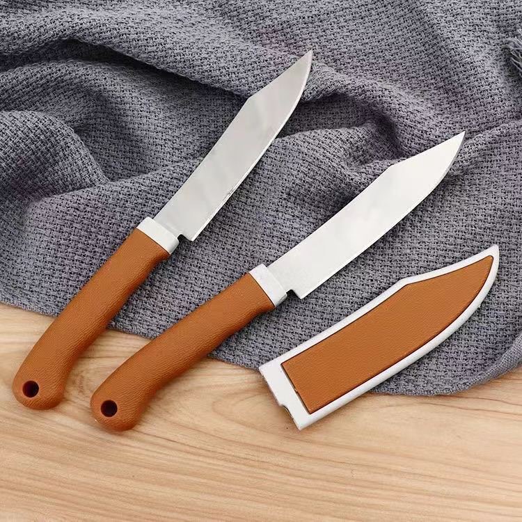 Factory direct sales of yellow sleeve knife, stainless steel j household fruit knife, peeler knife wholesale two-yuan store supply Specification drawing