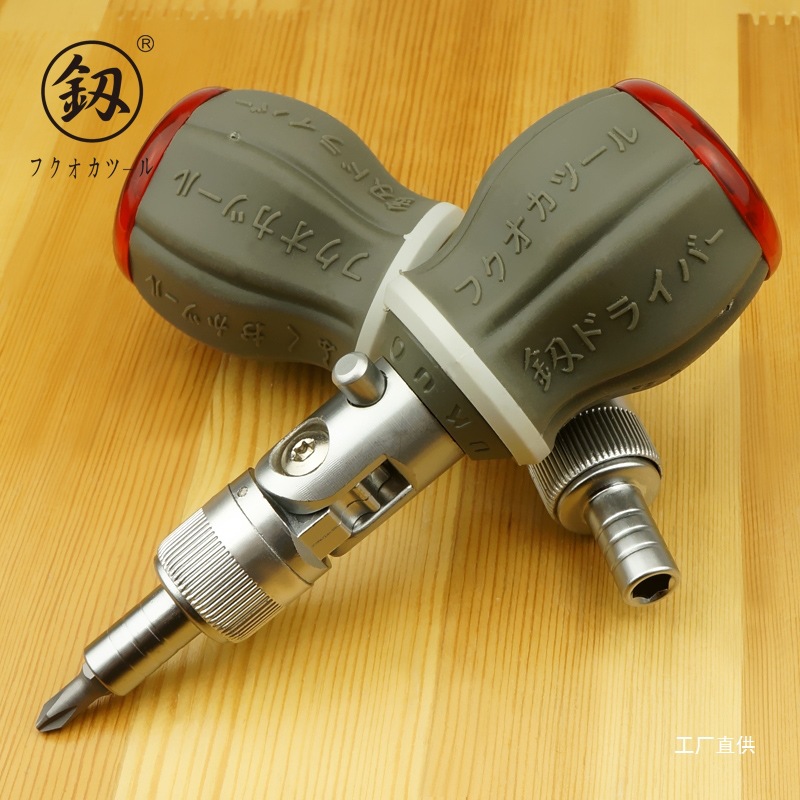 Fukuoka ratchet screwdriver, multi-functional mini screwdriver, cross hex socket, multi-purpose short-handle labor-saving screwdriver, eight-pole Application Scenario