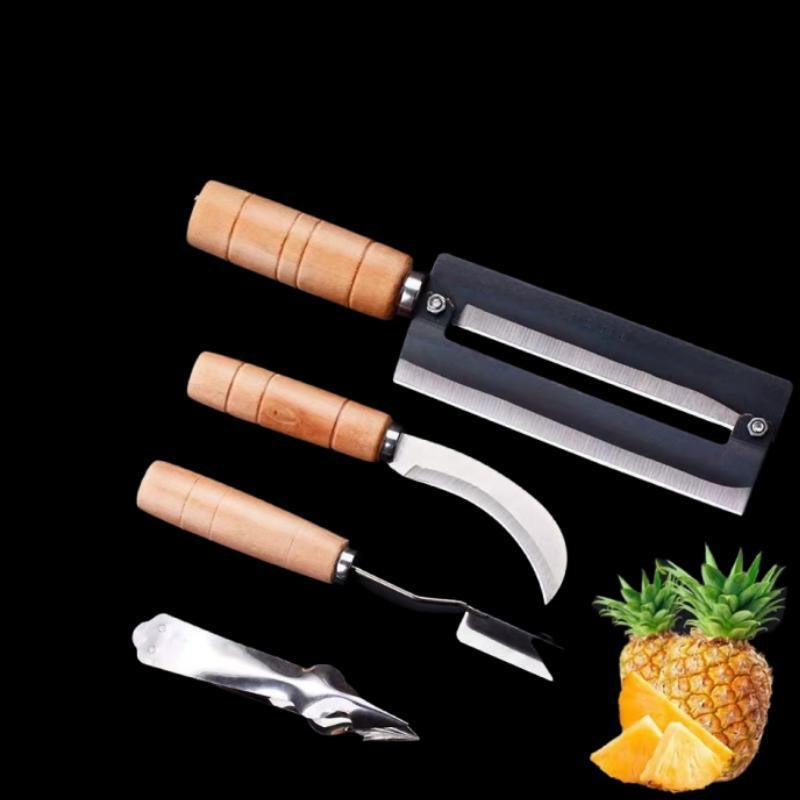 Starch sausage small Bend knife, supermarket sausage small bend Force Grilled sausage Pineapple core knife, jackfruit scraper knife, fruit knife complete set Specification drawing