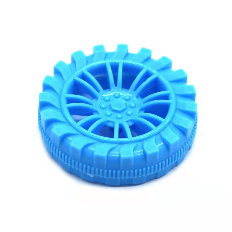 35*2mm blue plastic wheel toy diy handcrafted spare parts 2*100mm wheel axle wheel set Specification drawing