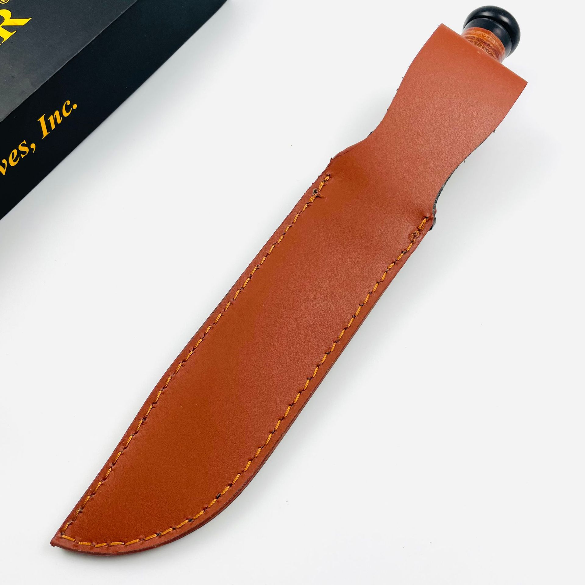 Cross-border Kaba 1217 outdoor straight knife accessory leather case, high-quality leather sheath, wear-resistant cowhide case Specification drawing
