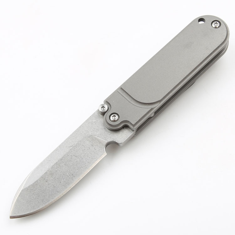 Titanium alloy mini outdoor folding knife, pea high-hardness stone wash s35vn, sharp portable EDC knife for wilderness survival undefined