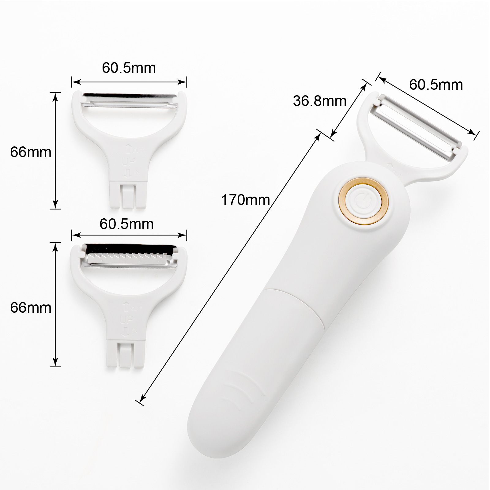 PL908 electric peeler, effortless, completely fashionable and portable electric thread peeler Specification drawing
