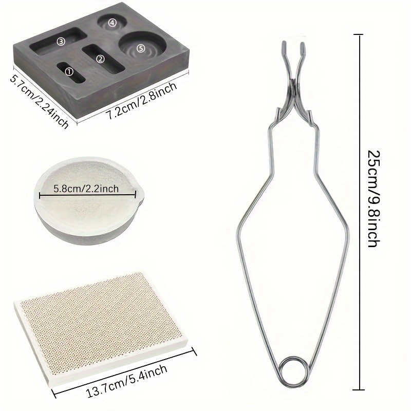Stainless steel quartz bowl clips, crucible clips, gold and silver strip molds, high-temperature resistant, simple and convenient, four-prong gold melting undefined