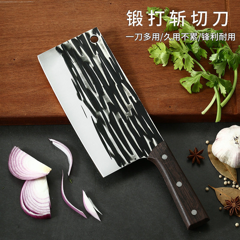 Yangjiang knife forging hammer-textured kitchen knives, household kitchenware, Kuaishou e-commerce bestsellers, slicing knives, household meat slicers full figure
