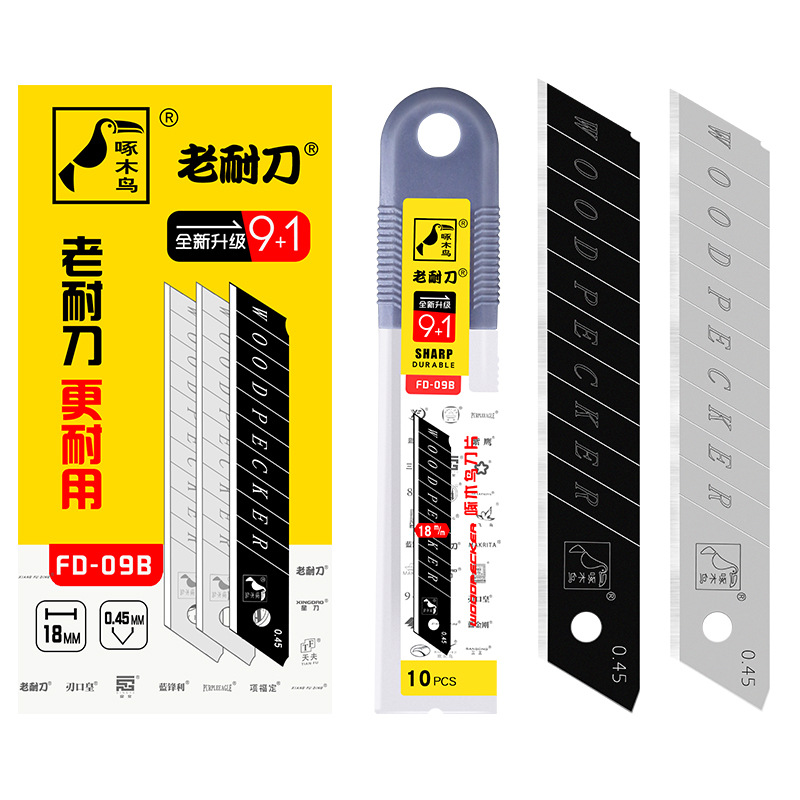 Wholesale of woodpecker blades, utility knives, industrial FD-09B wallpaper blades, 18mm large utility blades Item Picture