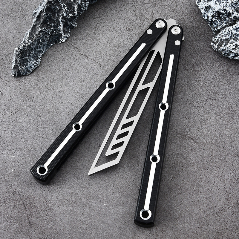 New squid siren butterfly knife, uncut bright groove practice training knife, folding swing hand fancy knife, comb knife Application Scenario