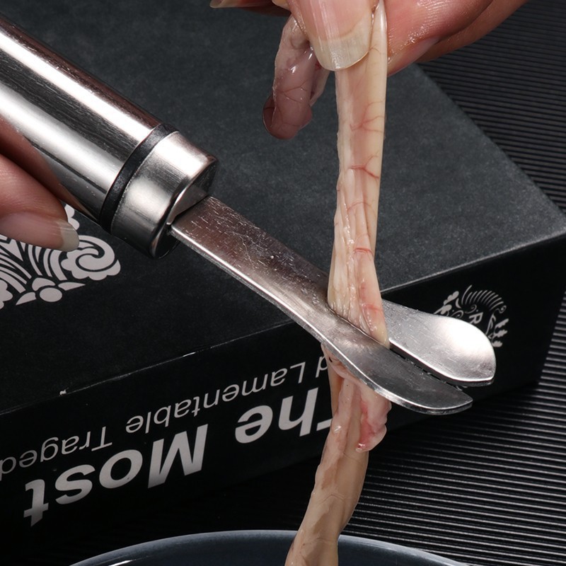 Chicken and duck intestinal cleaning knife, stainless steel intestinal breaking knife, intestinal opening tool, a perfect tool for killing eels, loaches and small fish to break their bellies and remove intestinal oil Specification drawing