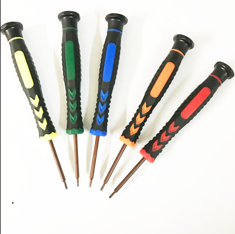 Arrow-handled screwdrivers for telecommunications, mobile phones, computers, watches, glasses, electronics, precision screws, disassembly tools, and screwdrivers full figure