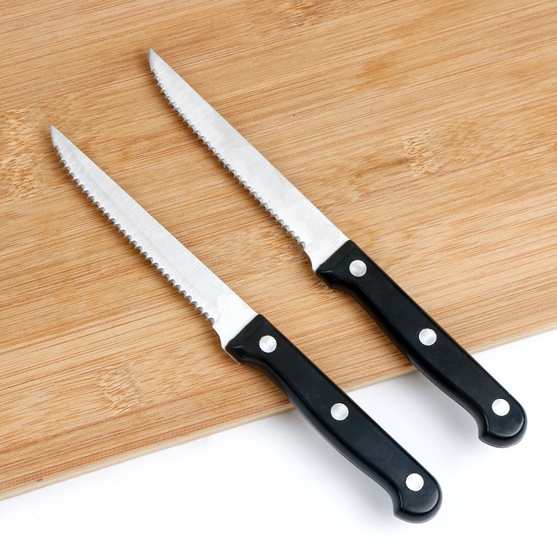 1.2MM outdoor barbecue BBQ knife, kitchen stainless steel steak serrated knife, Western cuisine steak knife Specification drawing