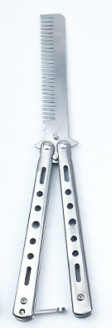 Round-handled uncut butterfly practice knife, American butterfly knife comb, CSgo outdoor training knife, folding training comb undefined
