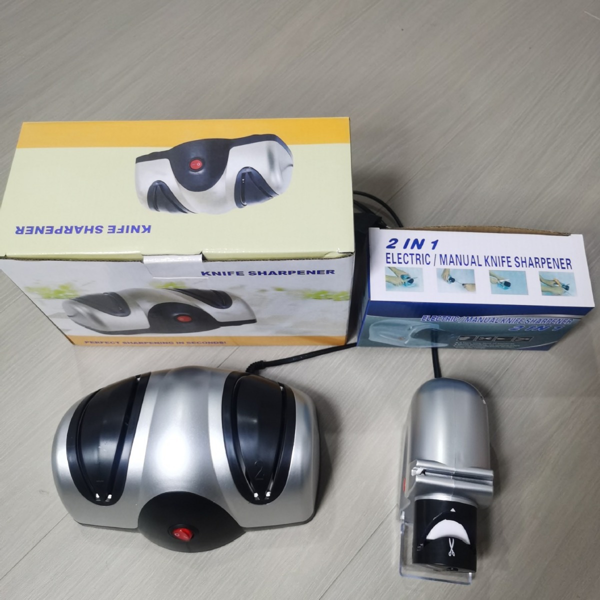 Cross-border electric knife sharpener, multi-functional double-sided whetstone, magic tool, household fast fully automatic knife sharpener full figure