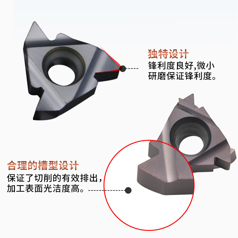 CNC external thread inserts stainless iron 11ER16ER AG60/55 degree 1.0/2.0/3.0ISO steel parts Application Scenario