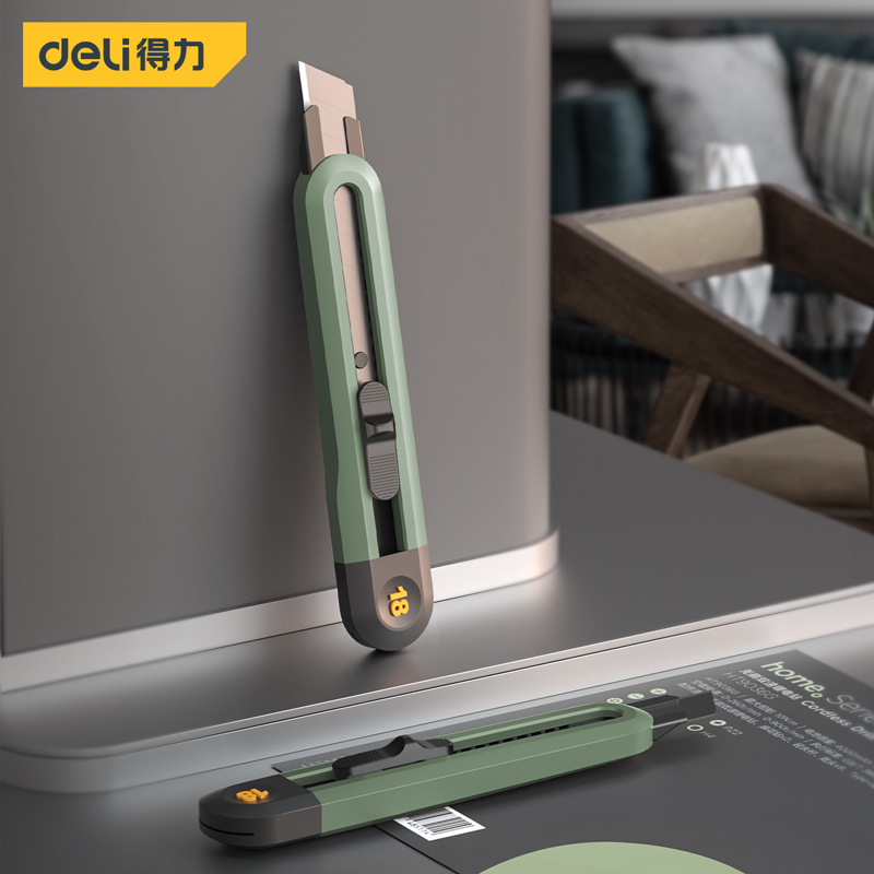 Deli Tools HT4018 self-locking utility knife, wallpaper knife, paper cutter, 18mm paper cutter, electrician knife, art knife Item Picture