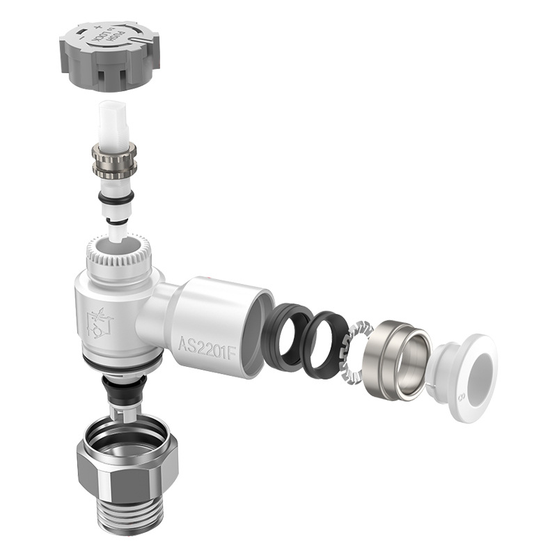 SMC type push-lock PTL locking throttle valve AS1201FAS2201FAS3201F series locking speed control valve Application Scenario