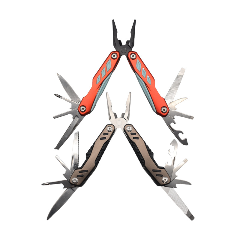 Factory direct sales of multi-functional folding color handle tail lock pliers, wire cutters, outdoor camping tools, portable pliers, gift pliers Specification drawing