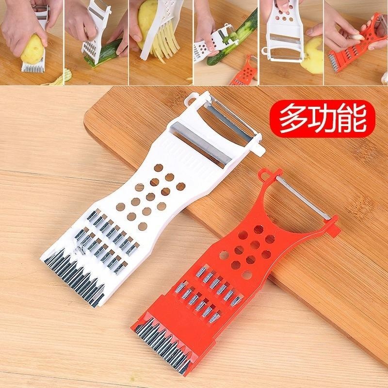 Peeling and slicing knife, kitchen multi-functional vegetable cutter, potato shreds cutter, grater, slicer, grater and flower cutter Specification drawing