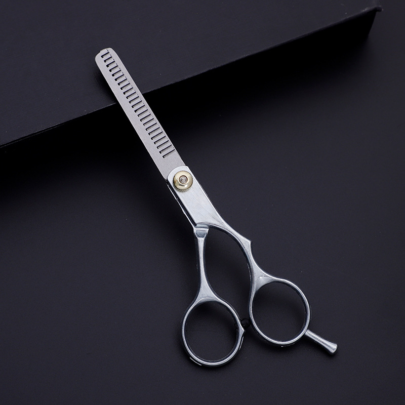 Wholesale hair scissors 5.5-inch and 6-inch stainless steel hairdressing scissors, straight teeth scissors, teeth scissors, thin scissors, hair scissors details Picture
