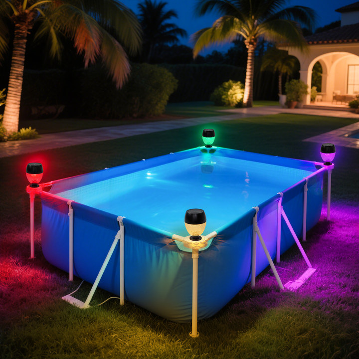 New cross-border solar wall lamp, mobile airbag swimming pool decorative light, automatic lighting at dark courtyard decorative light details Picture
