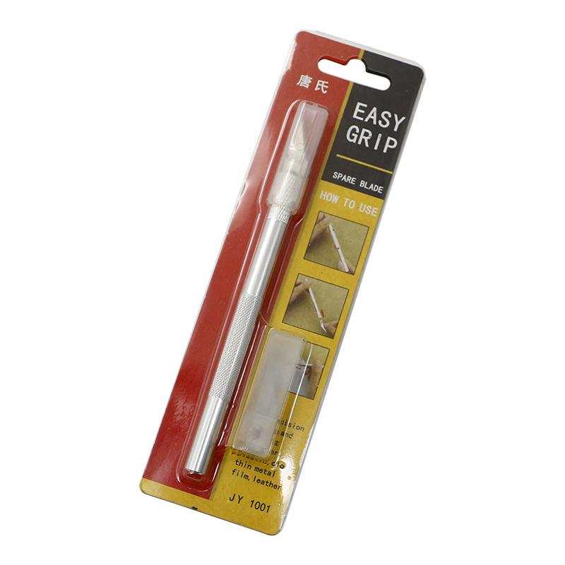 Tang's engraving knife, aluminum alloy rod, 6 blades, pen knife, plastic-sealed card insert packaging, paper-cutting, rubber stamp engraving knife Item Picture