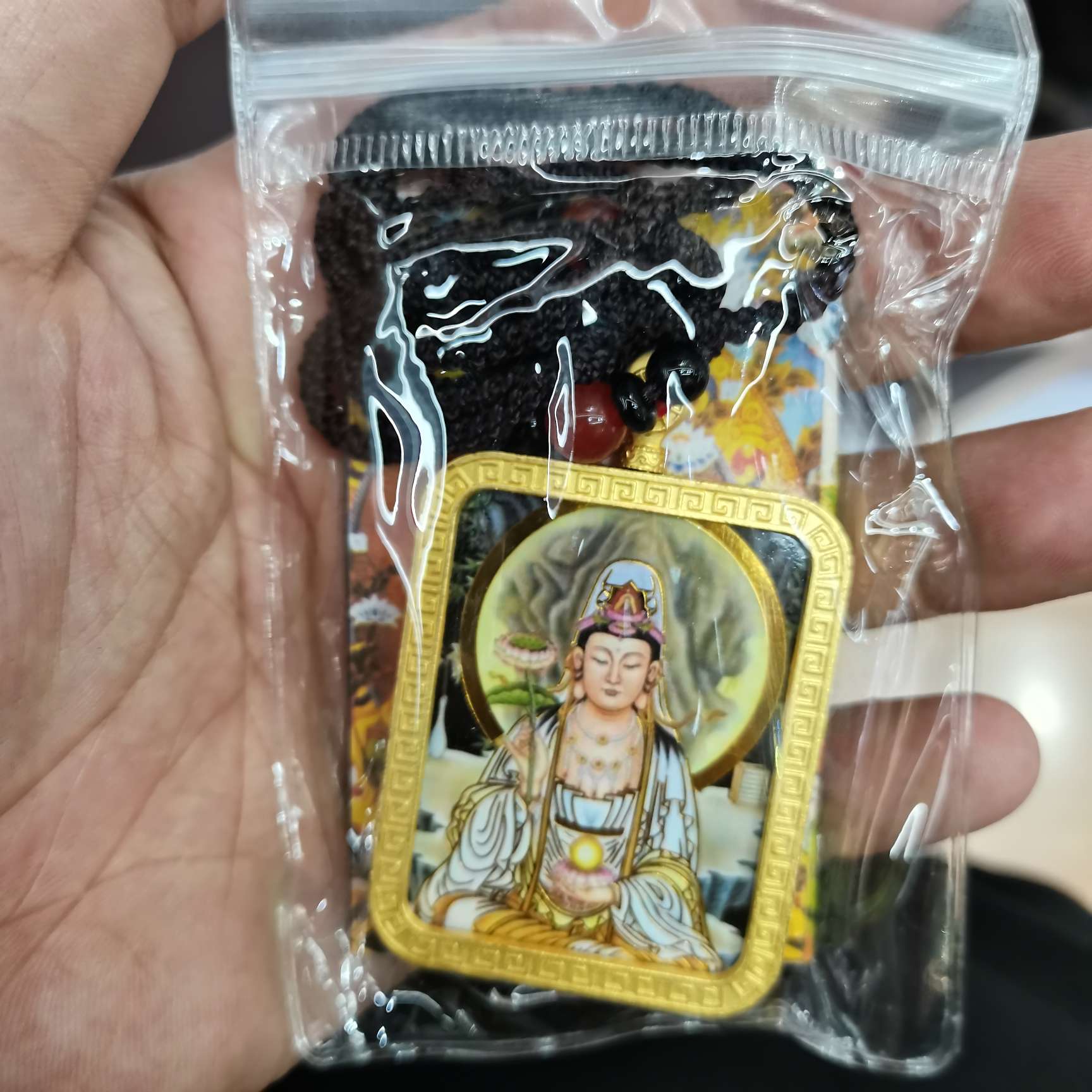 噶乌盒唐卡纸芯观音菩萨绿度母蓝药师穿戴平安招财