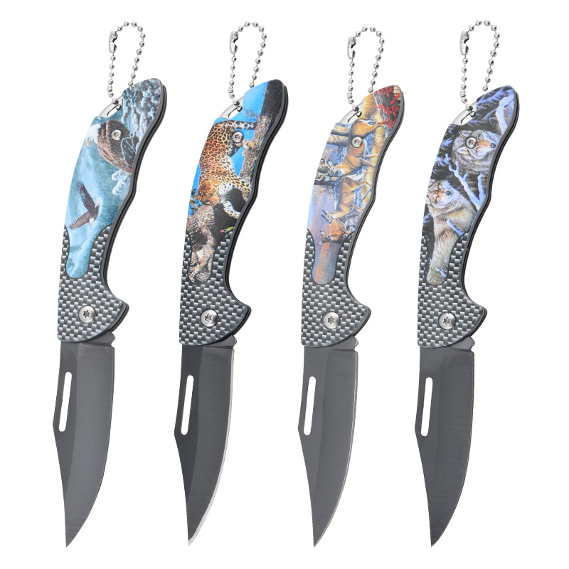 Factory direct sales of stainless steel folding fruit knives, 3D folding knives, small knives, mini pocket knives, and portable outdoor camping knives Item Picture
