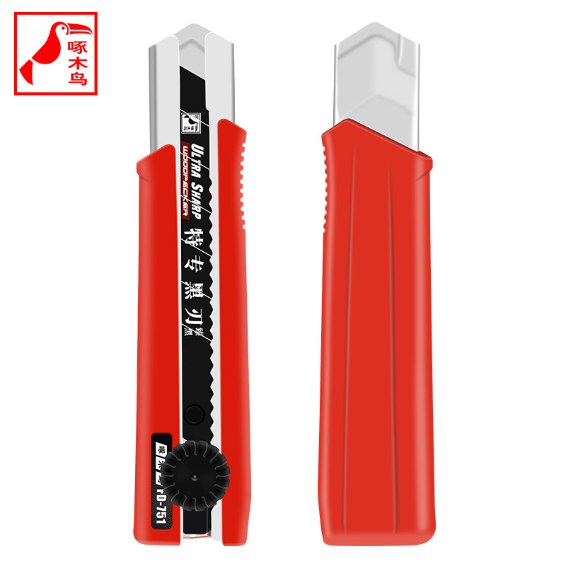 Woodpecker large utility knife 25mm wide knife frame FD-751 heavy-duty cutting paper, leather, wall paper and medium knife Item Picture