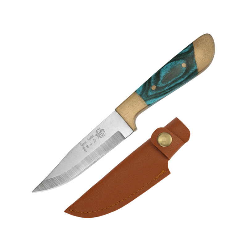 In stock: Imitation brass wooden handle pp hand-held meat knife, Mongolian knife, barbecue meat slicing knife, meat knife, sharp kitchen knife Item Picture