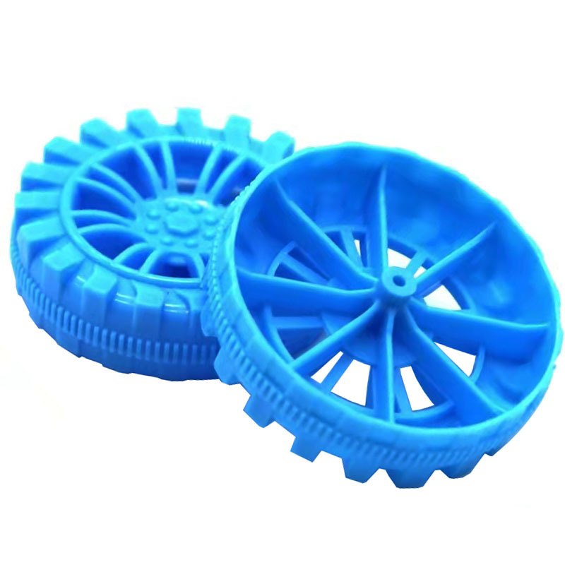 35*2mm blue plastic wheel toy diy handcrafted spare parts 2*100mm wheel axle wheel set Item Picture