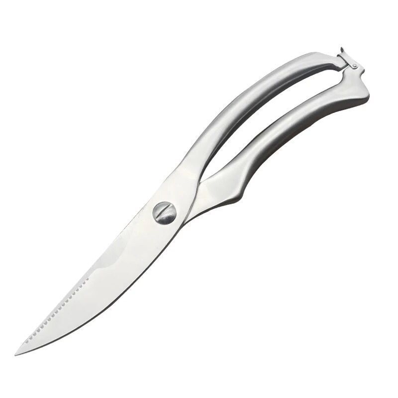 Yangjiang Defu Oulang chicken bone scissors, kitchen chicken, goose and fish scissors, hollow handle chicken belly scissors, stainless steel scissors Item Picture