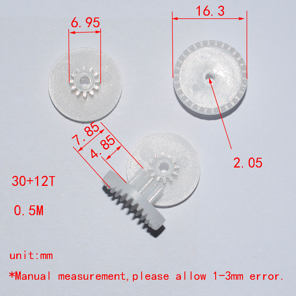 30+12-2B crown gear double-layer crown tooth stack toy accessory 2.05mm hole Angle steering difference gear Specification drawing