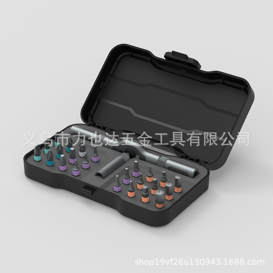Ratchet screwdriver set 24-in-1 multi-functional S2 screwdriver, high-end household wrench and screwdriver tool combination Item Picture