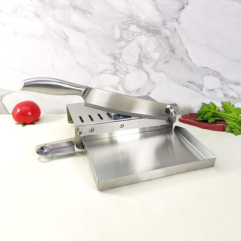 Stainless steel frozen meat knife, frozen mutton and traditional Chinese medicine frozen meat bone cutting machine, pork rib and pig's foot bone cutting guillotine, old-fashioned guillotine full figure