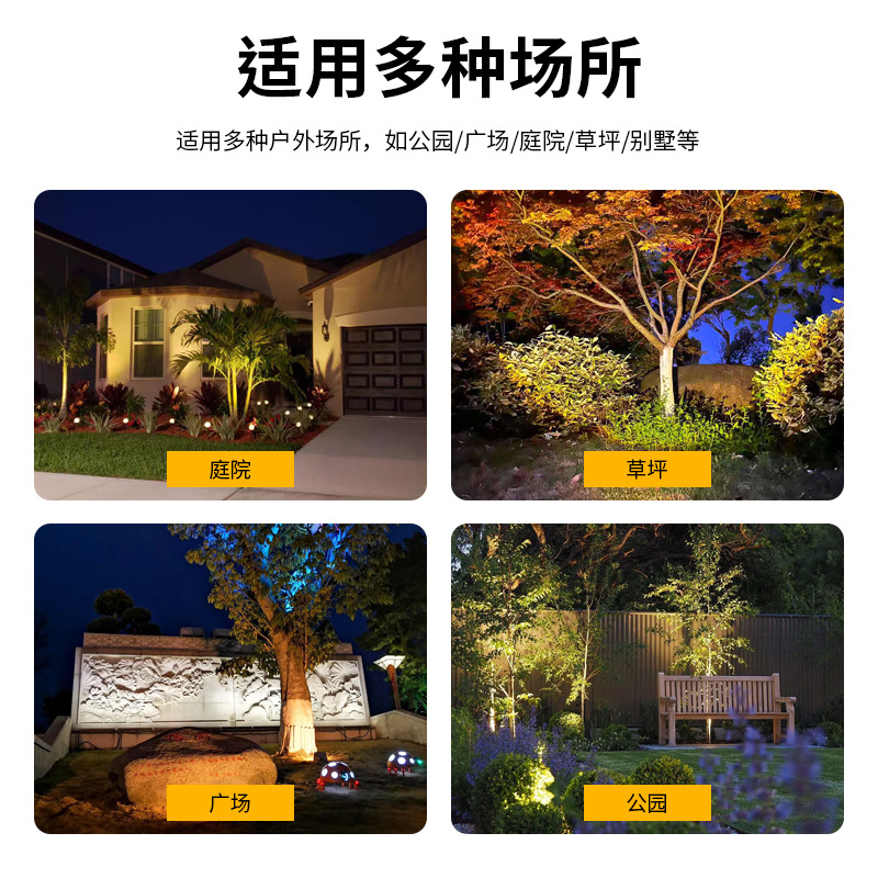 LED floodlights, outdoor waterproof high-power floodlights, outdoor lawn landscape lights, courtyard and court floodlights details Picture