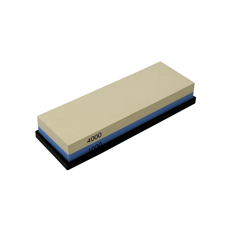 180-edge whetstone, oilstone, a household kitchen double-sided knife sharpening wonder, white corundum oilstone strip, stone bamboo base Item Picture