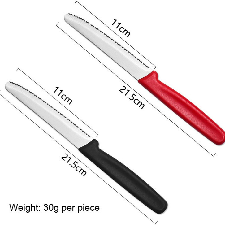 Wholesale of 4.5-inch plastic-handled Western-style serrated steak knives made of stainless steel, specially designed for hotels Application Scenario