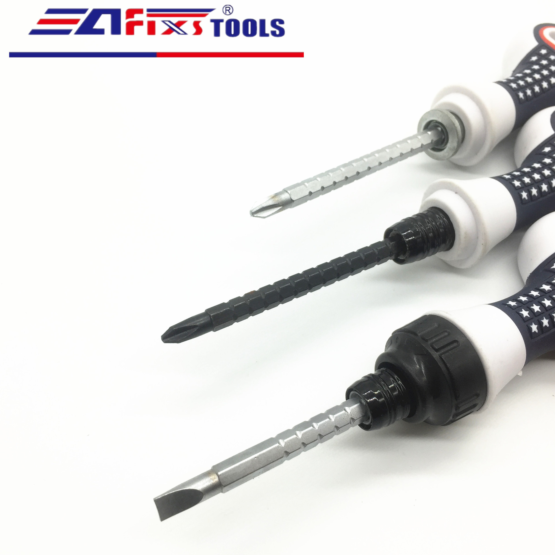 New type of T-shaped American flag handle telescopic ratchet screwdriver, quick multi-functional walking stick universal screwdriver Specification drawing