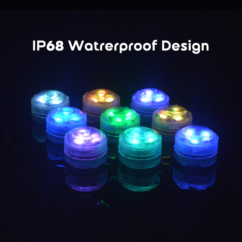 GCCUL certified LED swimming pool light, seven-color remote control small diving light, IP68 waterproof landscape knob underwater light Specification drawing