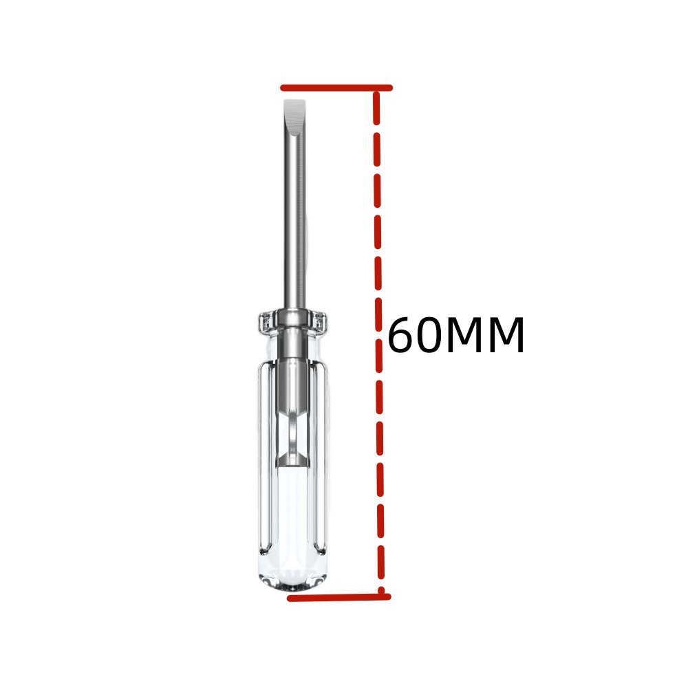 Original factory supply of carbon steel environmentally friendly ABS resin transparent 3.0*60mm one-piece small screwdriver mini small screwdriver Item Picture