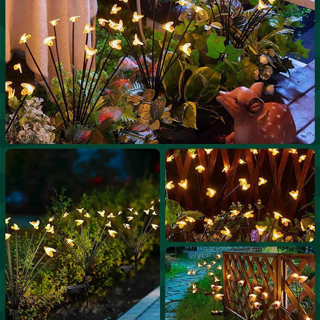 Solar-powered ground socket lights, little bee ground socket lights, scallion garden decorative lights, wind-blown ground socket lights, outdoor decorative lights Application Scenario