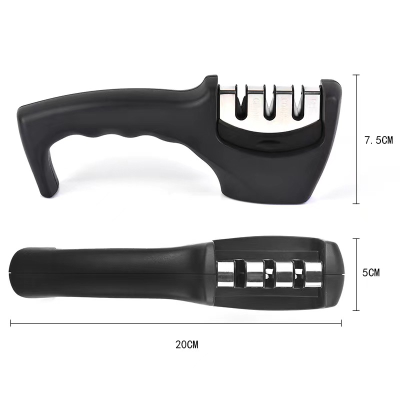 3-slot pipe knife sharpener, tungsten steel diamond whetstone, handle knife sharpener, household kitchen small tools Specification drawing
