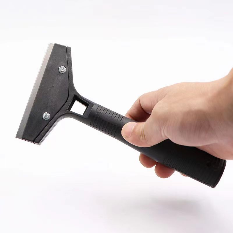 Multi-functional scraper, kitchen and bathroom cleaning and decontamination tool, floor, glass and wall scraper, grout sealant scraper Specification drawing